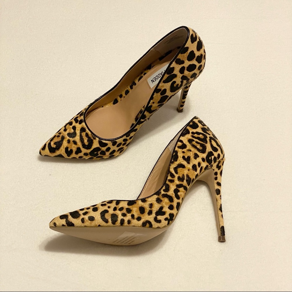 Steve Madden Daisie Leopard Pumps Cow Hair Size  8.5 Stiletto Heels Never Worn
